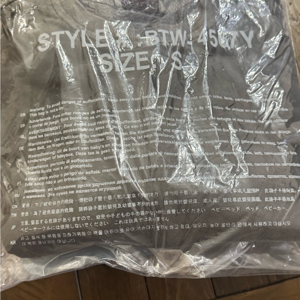 Zenana Crewneck pullover. New in packaging. Stonewashed Grey.
